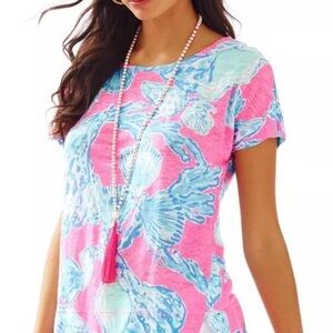 Lilly Pulitzer Pink and Blue Short Sleeve Tee